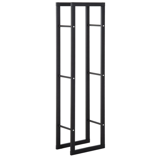 prezzo Porte-bûches Vertical Fer Stockage Bois 40x25x150 cm Intérieur Max 100Kg Noir