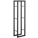 Portalegna Legnaia Verticale in Ferro 40x25x150 cm da Interno Max 100Kg  Nero