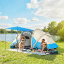 Tenda Gonfiabile 485x245x188 cm Facile da Montare 4 Persone 2 Camere da Letto in TPU e Tessuto Oxford 210D Blu      