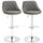 Lot de 2 Tabourets de Bar 51,5x48x83-104 cm en Simili Cuir Gris Foncé