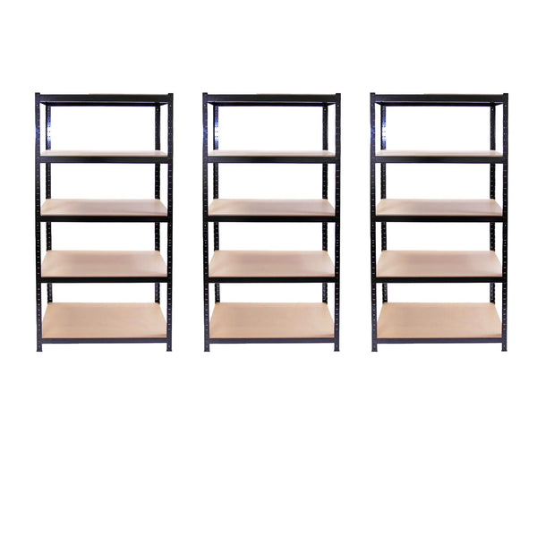 Set 3 Scaffali Senza Bulloni 90x45x180 cm in Acciaio Nero prezzo