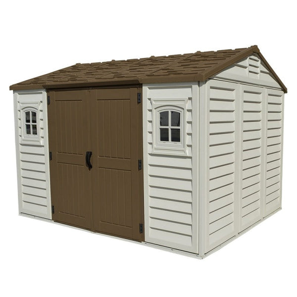 sconto Parc de jardin 326x240x235 cm en PVC gris clair/marron