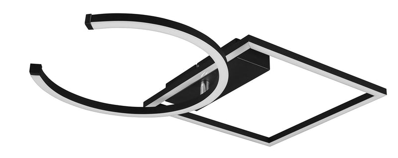 Plafoniera da Interno a LED SMD in Metallo Nero Opaco