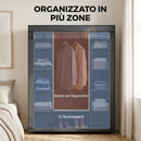 Armadio in Tessuto Salvaspazio 135x45x175 cm con Barra Appendiabiti e 11 Ripiani Struttura in Acciaio Grigio      