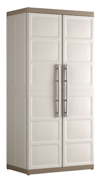 acquista Meuble à balais d'extérieur 4 étagères 89x54x182H cm en plastique Keter Excellence XL Beige/Gris Tourterelle