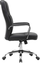 Sedia Poltrona Direzionale da Ufficio 59x67x105/113 cm Ergonomica in Similpelle Nera