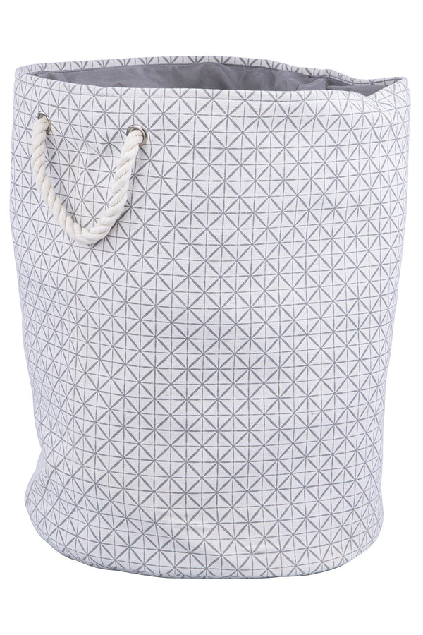 prezzo Panier à Linge Ø40x50 cm avec Anses en Polyester Gris et Blanc