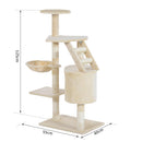 Albero Tiragraffi con Piattaforme Beige 55x40x125 cm 