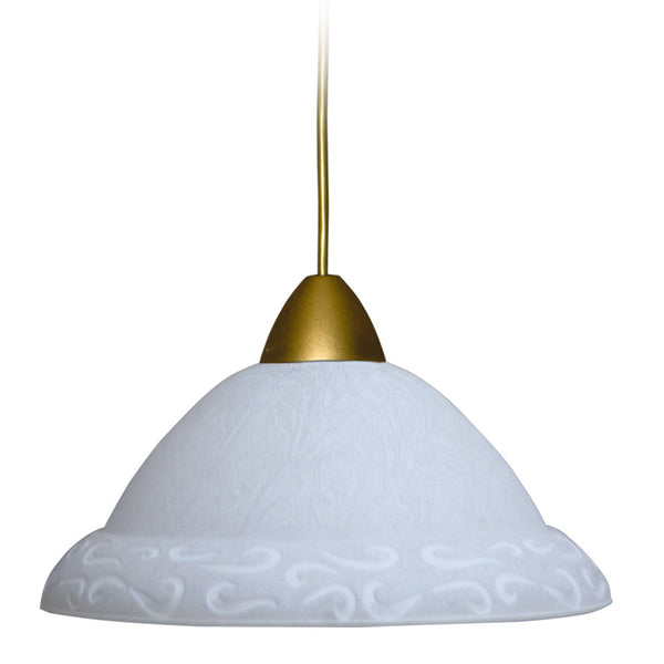 Suspension D30 1xE27 Cadre Doré Verre Craquelé Blanc E-Energy Asia prezzo