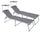 Lot de 2 Chaises Longues de Jardin Pliantes 220x59x39 cm en Aluminium et Textilène Gris
