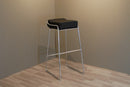 Set di 2 Sgabelli in Similpelle Morbida 83x39x40 cm TFT Stool Nero
