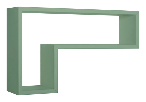 prezzo Etagère murale en forme de L 61x37x15,5 cm en fibre de bois lettre vert aigue-marine