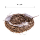 Set 12 Nidi Decorativi con Piume 13 cm 