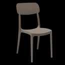 Sedia Impilabile da Giardino 53x46x88 cm in Polipropilene Tortora