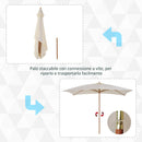 Ombrellone da Giardino 2x3 m Palo Ø38 mm in Legno Crema 