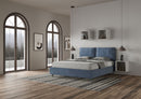 Letto Matrimoniale con Alzata Comoda Imbottito in Microfibra Antea Blu Varie Misure