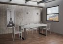 Tavolo Allungabile 140-400x90x77 cm Tecno Bianco Frassino Telaio Antracite 