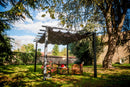 Pergola da Giardino 4x3x2,3 m in Alluminio Grigio Antracite con Telo di Copertura 140g/mq Ruggine