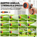 Avvolgitubo Retrattile 28+2 m con Riavvolgimento Automatico e Sistema di Bloccaggio Nero e Arancione      