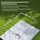 Copertura per Gazebo Pergola 4x3 m con 10 Fori di Drenaggio in Poliestere Traspirante Beige
