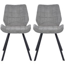 Set 2 Sedie per Sala da Pranzo Tessuto Seduta Ergonomica Colore Grigio