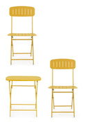 Set Tavolo e 2 Sedie da Giardino in Acciaio Yvonne Ocra