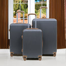 Set 3 Valigie Trolley Rigide da Viaggio Easy Roll Serratura con Codice in ABS Grigio  