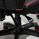 Sedia da Gaming con Rotelle in Similpelle Rosso e Nero 