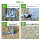 Pollaio Gabbia per Galline 600x303,5x195 cm in Metallo con Copertura in Tessuto Oxford Argento