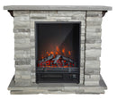 Camino Elettrico da Pavimento 90x80x30 cm Effetto Fiamma 1800W Tigullio