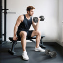 Set di Manubri Palestra da 2x17,5 kg con Impugnatura Antiscivolo in Metallo Nero      