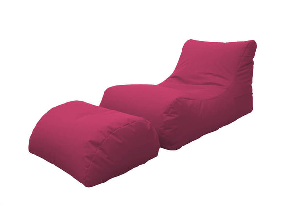 Avalli Fuchsia Polyester Pouf Chaise Longue Fauteuil avec repose-pieds prezzo