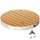 Doccia da Giardino Portatile Ø70,5x7,5 cm Getti d'Acqua Regolabili fino a 4 m in Polistirene Effetto Legno  