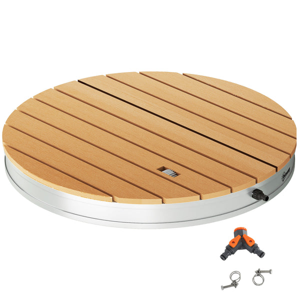 Doccia da Giardino Portatile Ø70,5x7,5 cm Getti d'Acqua Regolabili fino a 4 m in Polistirene Effetto Legno prezzo