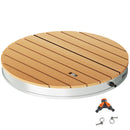 Doccia da Giardino Portatile Ø70,5x7,5 cm Getti d'Acqua Regolabili fino a 4 m in Polistirene Effetto Legno  