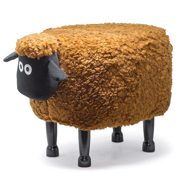 sconto Tabouret Pouf Repose-Pieds pour Enfants 63x36x42 cm Marron Mouton Divina Home