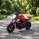 Moto da Cross Elettrica per Bambini 6-12 Anni 24 V 120x58x71,5 cm con Motore 180 W e Pneumatici in Gomma 30 cm Rossa      