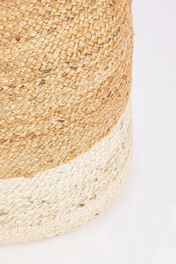 Pouf Ø 45 cm Jalaja en fibres naturelles blanches acquista