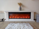 Camino Elettrico da Pavimento 60x170x27 cm Effetto Fiamma 1500W Pandora & Tanzania Panna