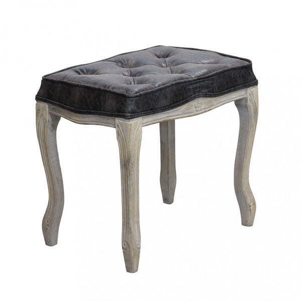 prezzo Tabouret Marly 50x36x47 h cm en Bois et Simili Cuir Gris