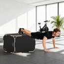 Plyo Box 3 in 1 Box Pliometrico 76x61x51 cm per Salti Antiscivolo con Maniglie per Allenamento in Legno Nero      
