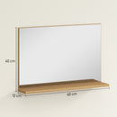 Specchio Bagno da Parete 60x12x40 cm con Mensola in Truciolato Legno   