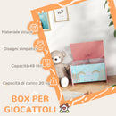 Cassapanca Baule Portagiochi 60x37x39 cm in MDF Rosa