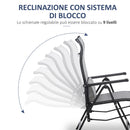 Sedia Sdraio Zero Gravity Reclinabile 70x65x111 cm in Acciaio e Tessuto a Rete Grigio