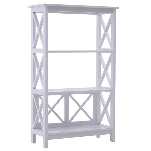 Étagère murale bibliothèque avec 3 étagères en bois blanc 70x30x113 cm acquista