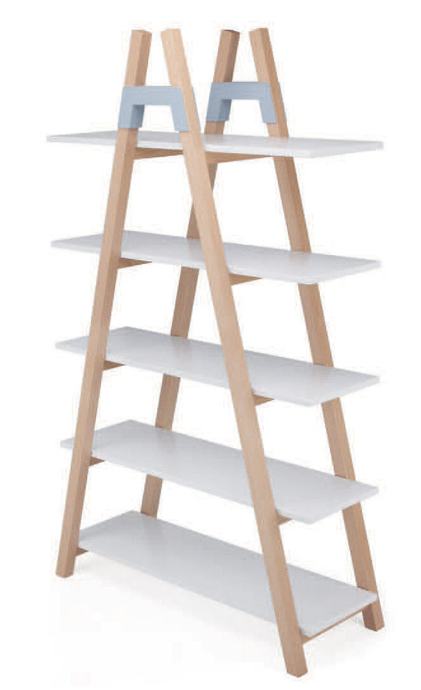 online Bibliothèque 5 étagères 100x40x170 cm en MDF et bois blanc/hêtre