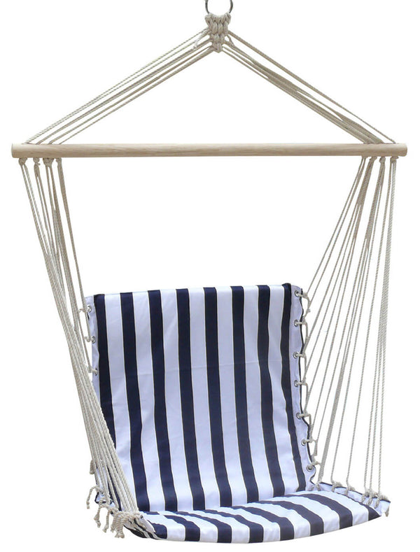 sconto Hamac Chaise de Jardin en Tissu 100x50 cm 100Kg Bauer Bleu et Blanc