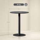 Tavolo da Pranzo Rotondo per 2 Persone Ø60x72 cm in Acciaio Nero  