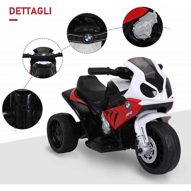 Mini Moto Elettrica per Bambini 6V con Licenza BMW S1000RR Rossa