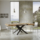 Tavolo Allungabile 120-380x90x77 cm Volantis Quercia Natura Telaio Antracite 